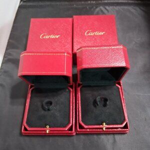 2 Vintage Cartier Ring Boxes with Inner and Outer Boxes Gold Trim